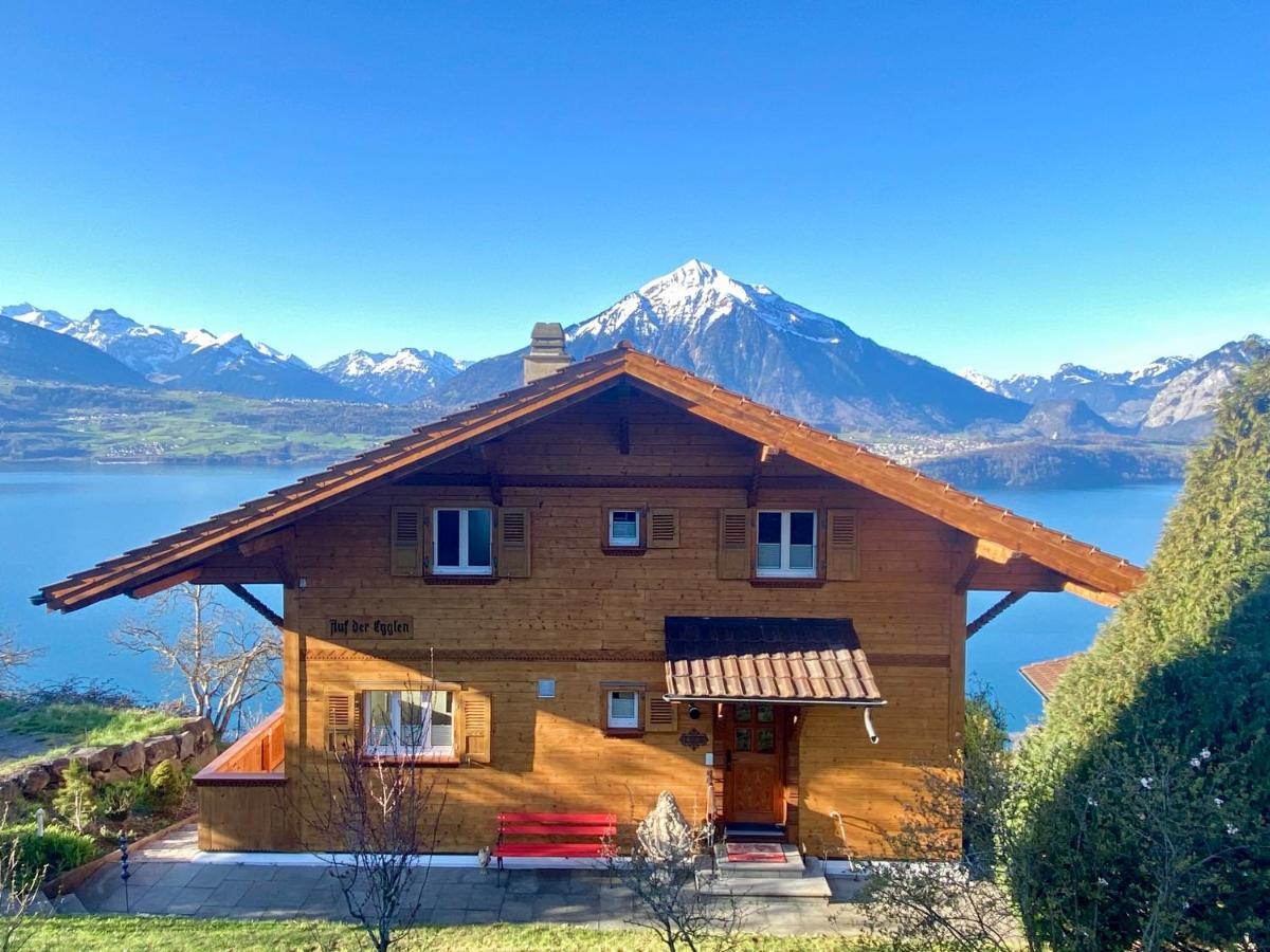 Chalet Egglen "Typical Swiss House, Best Views, Private Jacuzzi" Зигрисвиль Экстерьер фото