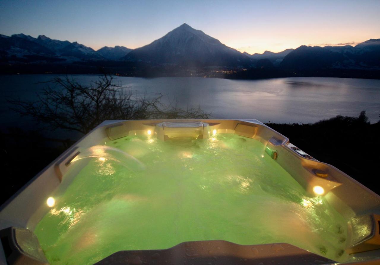 Chalet Egglen "Typical Swiss House, Best Views, Private Jacuzzi" Зигрисвиль Экстерьер фото